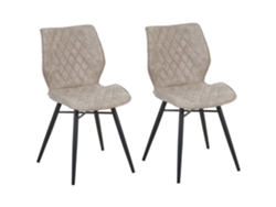 Conjunto de cadeiras acolchoadas BELIANI Lisle de Poliéster Creme 47x56x86