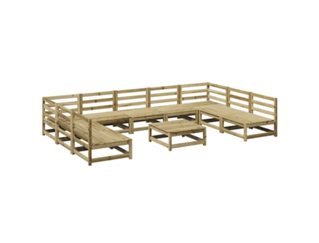 Conjunto 10 de sofás de jardín VIDAXL madera de pino impregnada