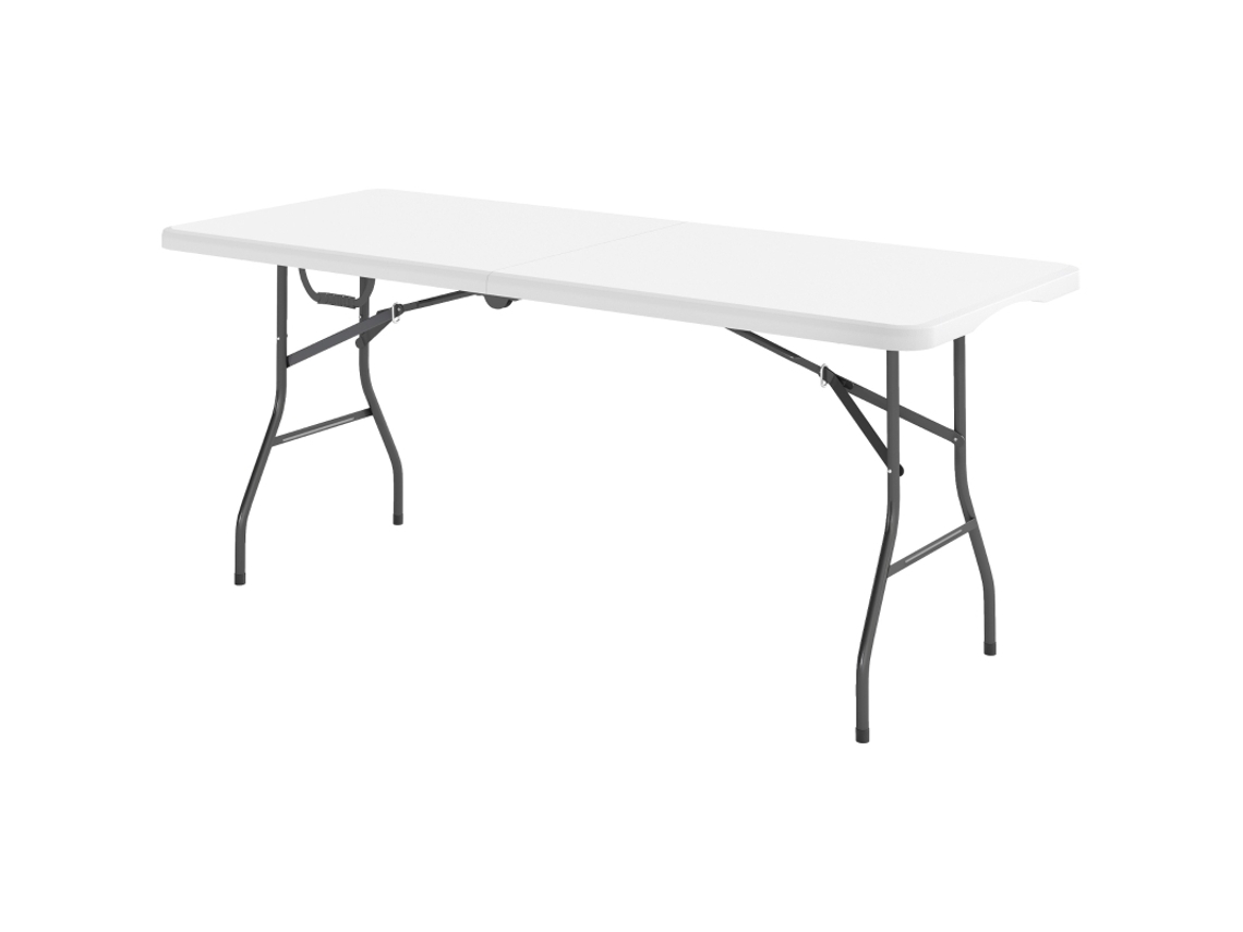Mesa Plegable De Camping, De Metal Y Plástico, Estilo Picnic, Blanca.