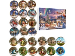 Calendario de Adviento de Navidad 2025 con adornos de animales, 24 días, decoración navideña en acrílico 2D.