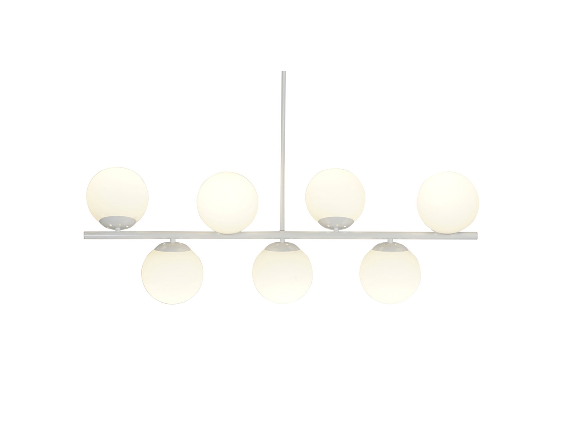 Lámpara de techo con bolas de cristal metálico blanco, 98x21x22cm ALEXANDRA HOUSE LIVING