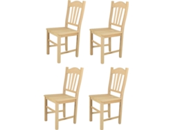 Conjunto de 4 Cadeiras T M C S Silvana (Castanho Claro - 94x45x51 cm - Madeira)