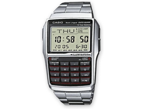 Reloj Digital CASIO Calculadora Hombre (Acero y Resina - Negro)