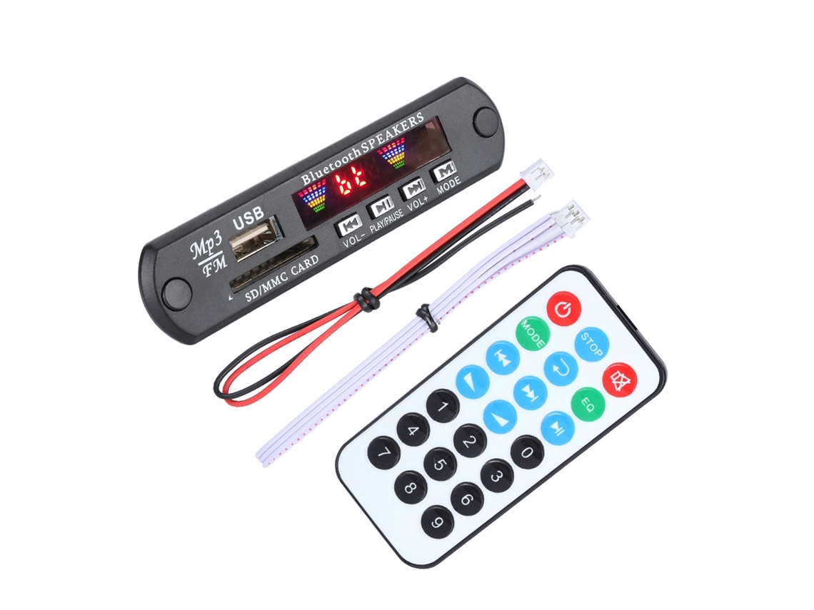 Placa Decodificadora Bluetooth 5.0 Com Tela 4 Cores Fm Aux Usb Sd Mp3 Flac Ape Para Alto-falante