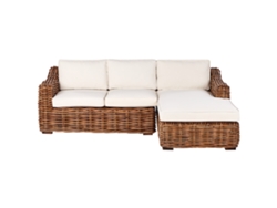 Sofá de 3 plazas BELIANI Briatico de Ratán Beige 230x150x85