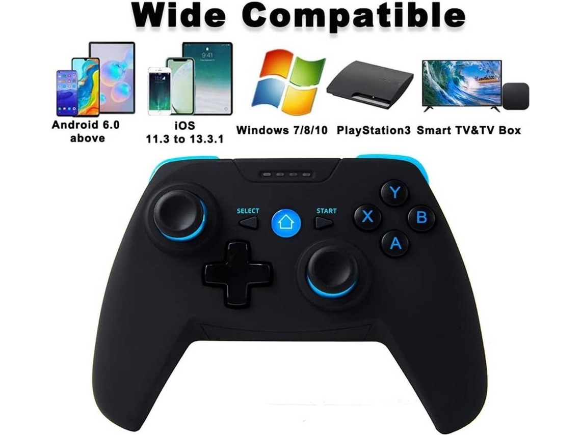 Controlador para Android / PC / PS3, Joystick de Android para juegos móviles con Bluetooth, Controlador inalámbrico 2.4G para PC / PS3 / TV YIZHOOD
