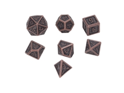 Conjunto De Dados Metálicos 7pcs Polyédricos Para Rpg E Ensino Com Gravura Exquisita