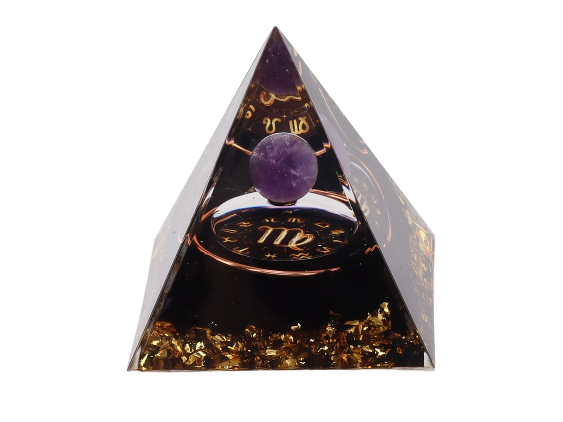 Pirámide de orgonita de 5 cm para energía positiva, sanación, meditación con cristales, generador de energía, chakra Virgo