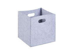 Cesta Cuadrada De Fieltro Relaxdays, 30 X 30 X 30 Cm, Plegable, 2 Asas, Elegante Cesta De Estantería, Gris