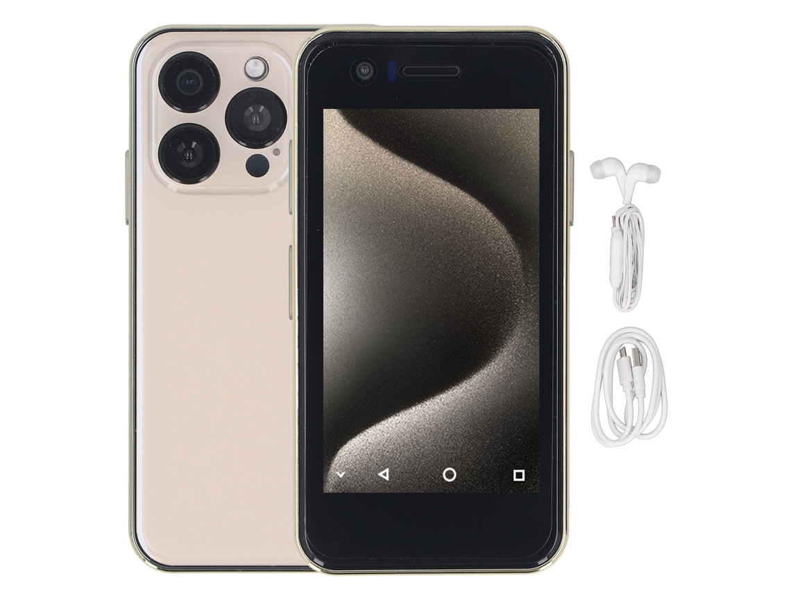 Smartphone Pequeño De 3,5 Pulgadas, Doble Sim, 4 Gb De Ram, 64 Gb De Almacenamiento, Batería De 2000 Mah, Cámaras De 5 Mp Y 8 Mp, Desbloqueo Facial, Android 10, Color Dorado.