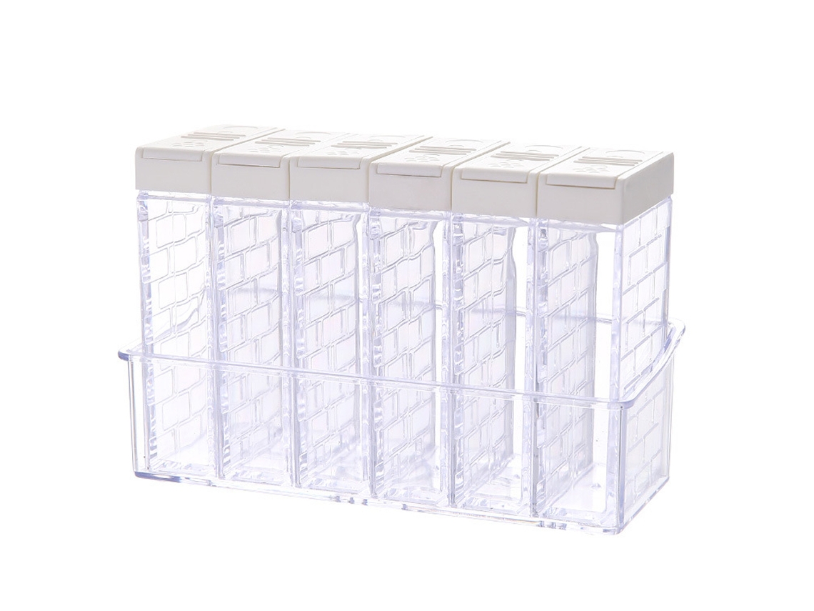 KOFIHETY Frascos para Especias, Set de 6 Frascos Plásticos con Shaker para Viaje, Almacenamiento de Condimentos