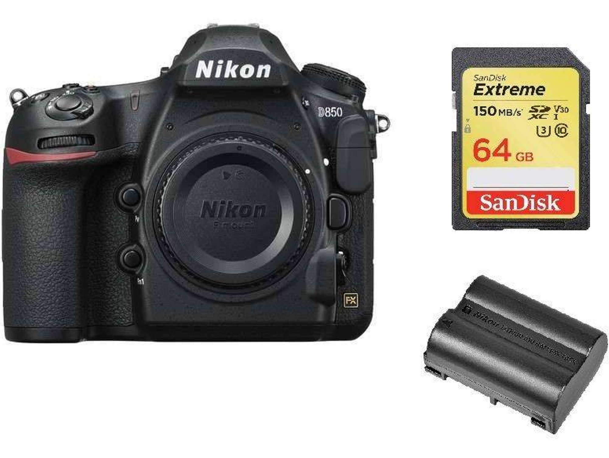 Kit Cámara Réflex NIKON D850 + 64GB SD + EN-EL15A