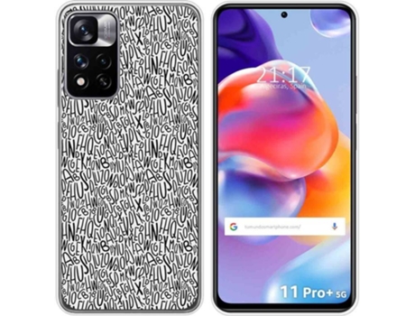 Carcasa para Xiaomi Redmi Note 11 Pro+ Plus 5G TUMUNDOSMARTPHONE Dibujos Letras Multicolor
