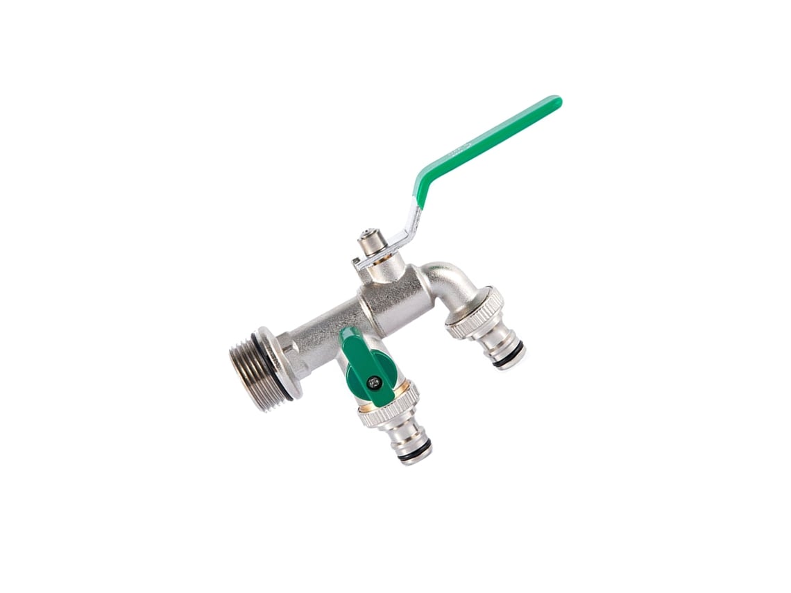 Válvula de salida de 1 pulgada y 3/4 de pulgada con manija verde
