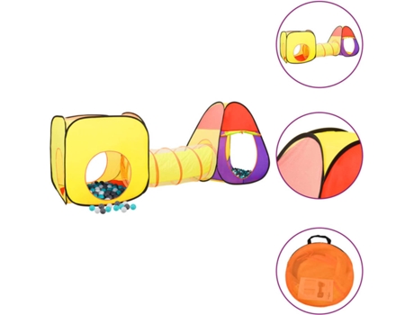 vidaXL Tienda de juegos niños con 250 bolas multicolor 255x80x100cm