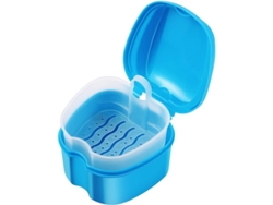 Estuche De Almacenamiento Para Prótesis Dentales Con Diseño De Malla Azul Claro