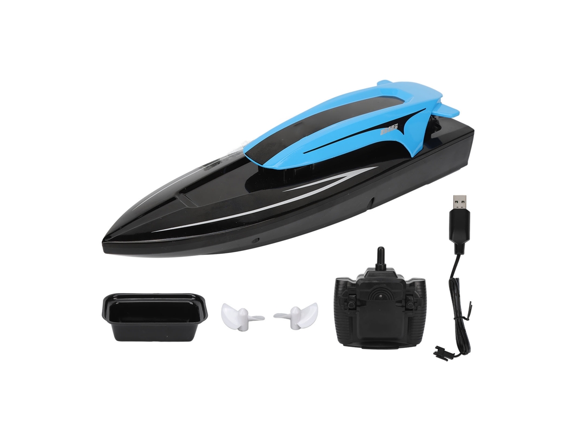 Lancha De Carreras Teledirigida Rc, 25 Km/h, 4 Canales, 2,4 Ghz, Resistente Al Agua, Con Luces Led.