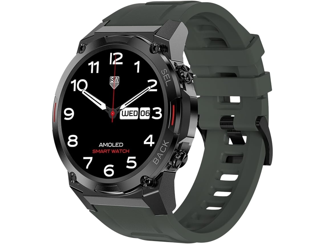 1 43 AMOLED Relojes inteligentes militares Reloj inteligente para hombres Responder/Hacer llamadas 400 Mah Ip68 Fitness Tracker con YEMAESRE