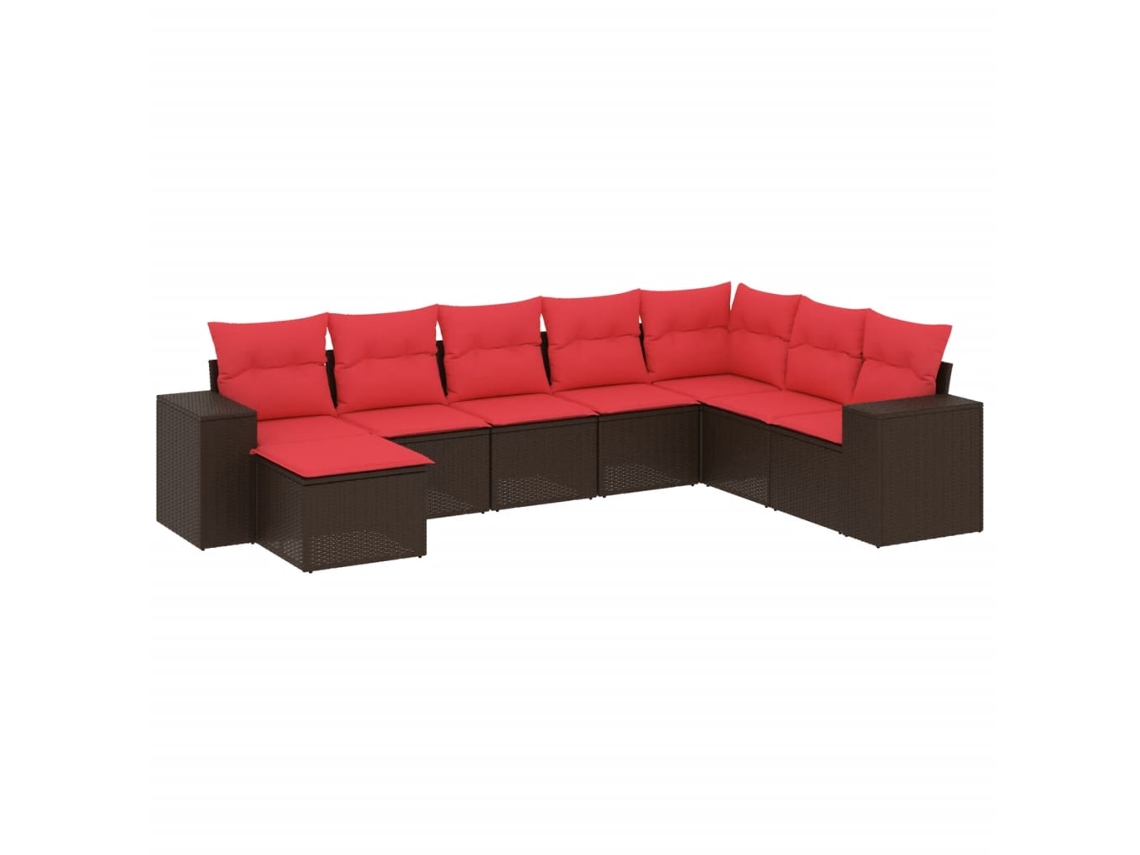 Maison Exclusive - Conjunto De Sofá De Jardín De 8 Piezas Con Cojines, De Poliratán Marrón