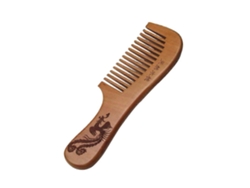 Peine de madera de melocotón con grabado de dragón y fénix de Qinhai, masajeador antiestático para el cuidado del cabello, tienda Jinyubo