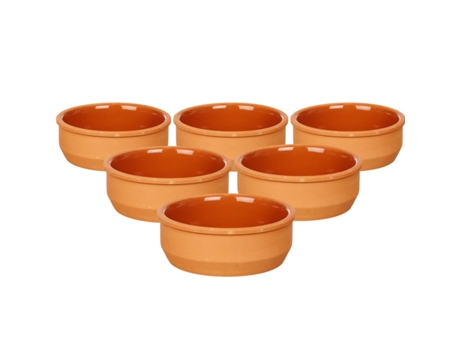 Set de 6 Cazuelas de Barro Aptas para el Horno ø12x5 cm Marron TIENDA EURASIA