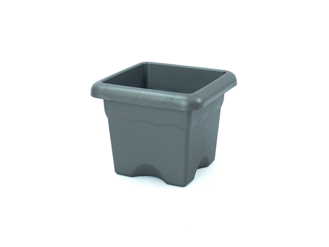 PLASTIKEN 7733 - Maceta Cuadrada Colección TERRA Medida 33 cm 14L Antracita