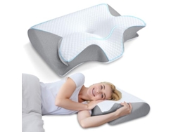 Almohada Cervical De Espuma Viscoelástica, Almohada Ortopédica Ergonómica 2 En 1 Para El Dolor De Cuello, Almohadas De Soporte Contorneadas