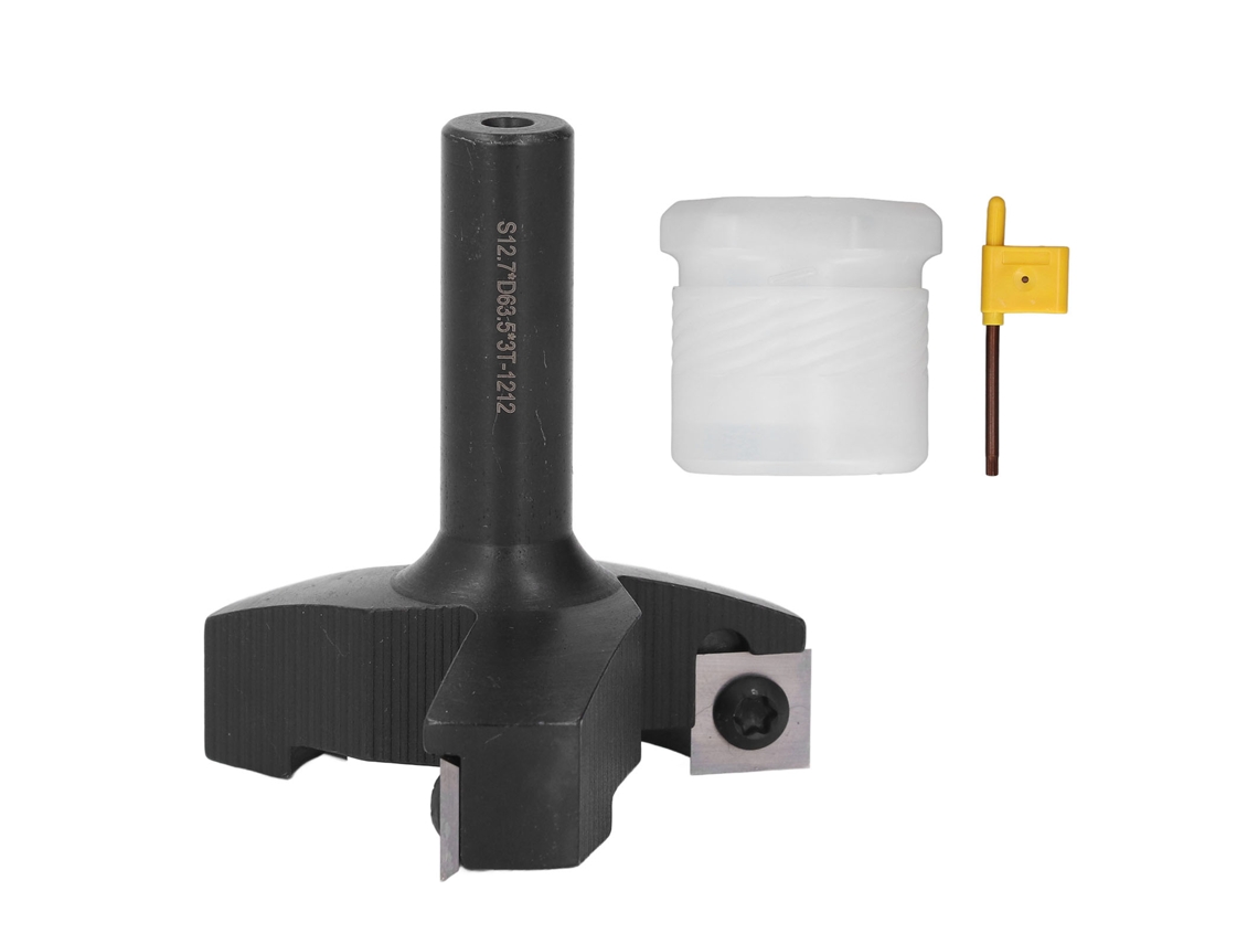 Broca De Roteador Para Achatamento De Spoilboard 3 Laminas 1/2 Polegada Shank Aço Liga E Carbono