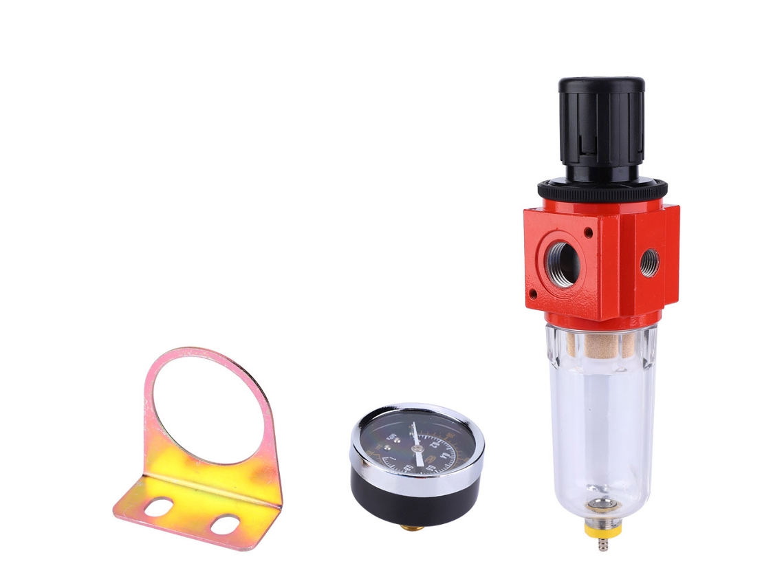 Válvula reguladora de presión neumática para compresor de aire con manómetro G1/2''