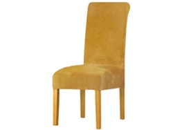 Funda para silla de comedor Siurn de terciopelo dorado (1 pieza)