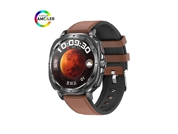 Reloj inteligente Yizhood ET492 con pantalla AMOLED, Bluetooth, llamadas, NFC y detección de estado de ánimo (marrón)