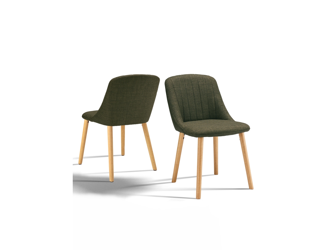 Sillas De Comedor Goeurvant 993(pack De 2, Verde Oliva, Tela)