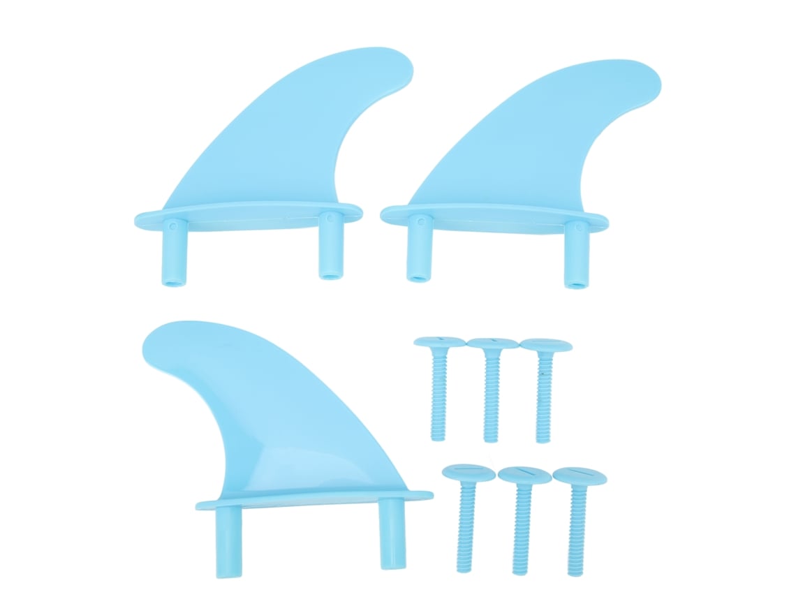 Fins De Prancha De Surf Soft Top Triplo Conjunto De 3 Em Pvc Com Parafusos Azul Para Esportes Aquáticos