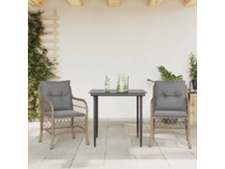 Conjunto de bistró de 3 piezas con cojines en mimbre beige mixto DKD Home Decor