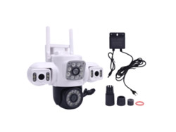 2026-cámara De Seguridad Exterior Inalámbrica Wifi Con Tres Lentes Para Hogar Y Monitoreo