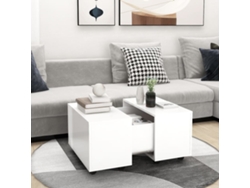 Mesa de Centro de Apoyo 60X60X38 Cm Contrachapado Blanco