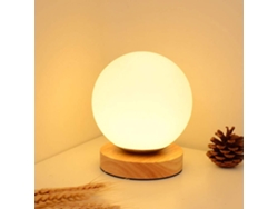 Lámpara de mesa decorativa de madera y cristal (E27)