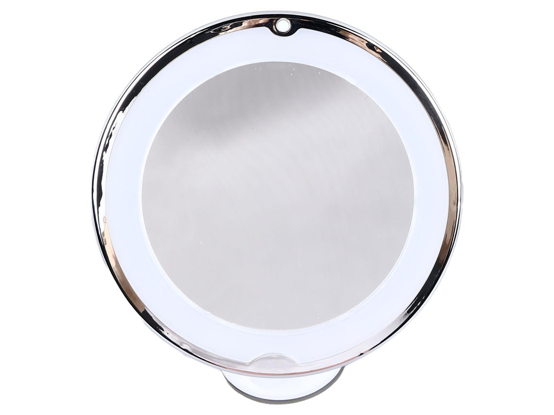 Espejo de maquillaje LED Baok con aumento de 10x, ventosa, plegable y portátil para viajes y uso doméstico.