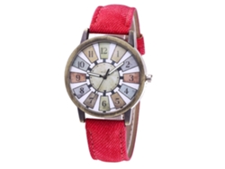 Reloj De Pareja Vintage Zhoulianfa Con Cinturón De Tela Vaquera Rosa Y Roja.