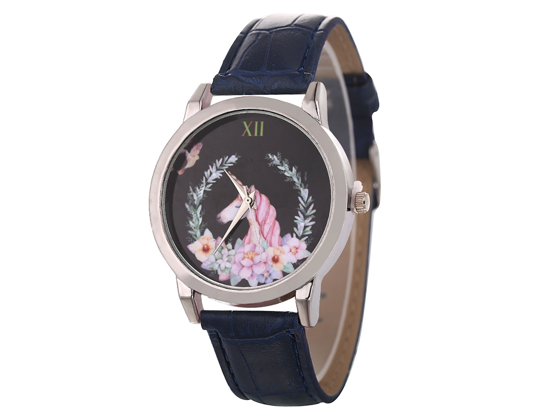 Reloj De Piel Pu Unisex Pareja Casual Cuarzo Zhoulianfa Azul Real