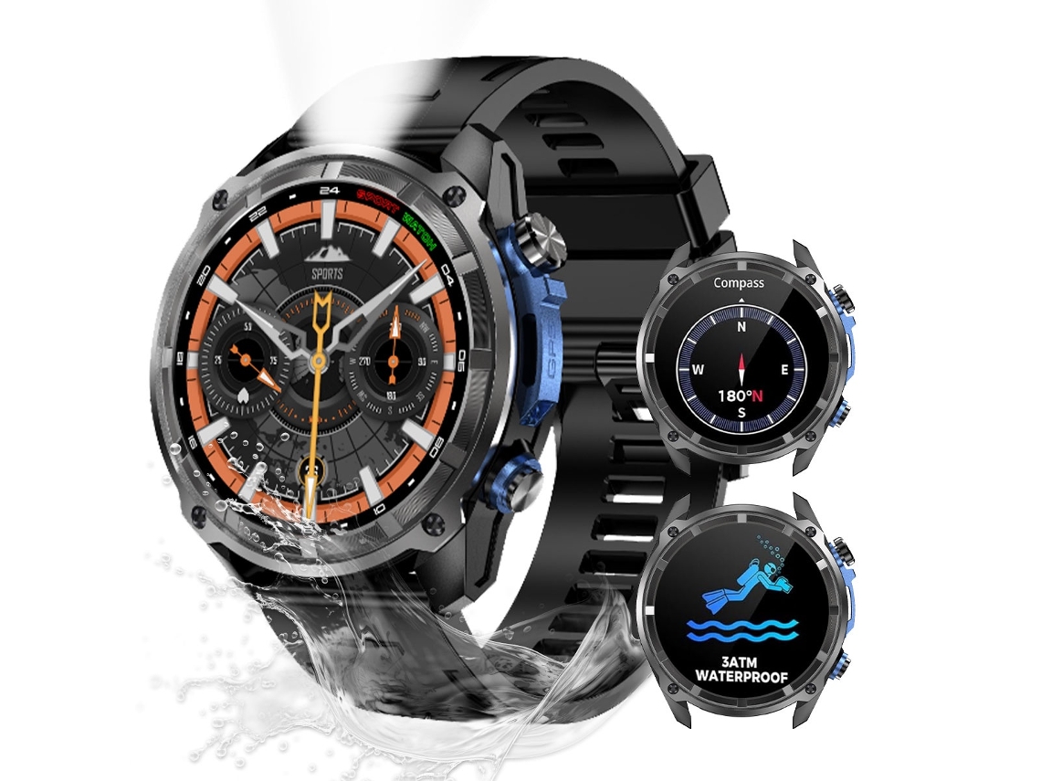 Reloj Exterior Chronus con Brújula Altímetro y Linterna LED (Negro)