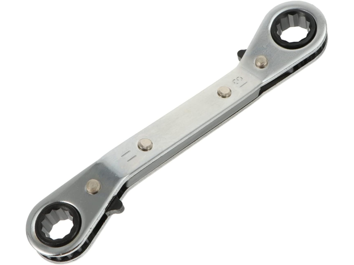 Llave de carraca de doble mordaza con extremo reversible para reparaciones mecánicas (1 pieza)