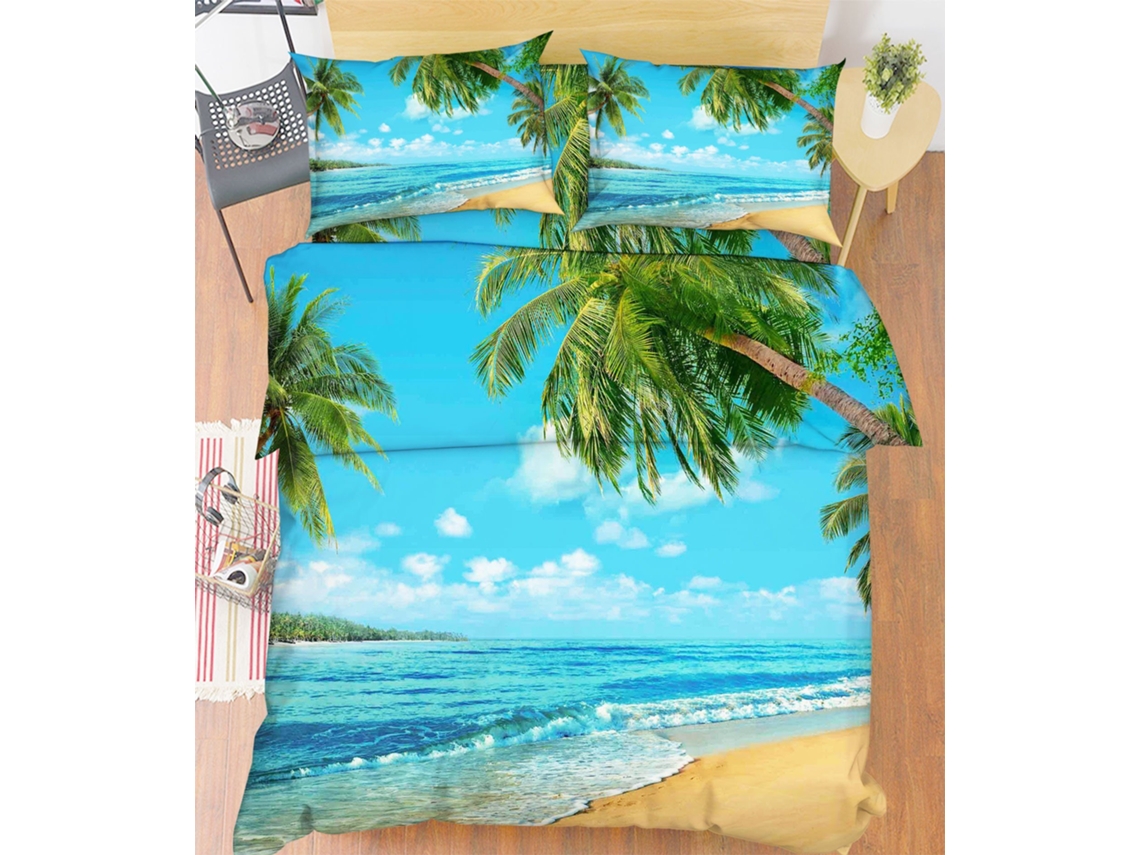 Funda de Edredón AJ WALLPAPER 3D Paisaje de mar azul 27 (200 x 225cm)