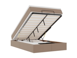 Maison Exclusive - Estructura Cama Otomana Colchón Cappucino Cuero Sintético