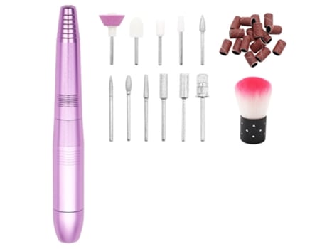 Kit De Máquina De Taladro Eléctrico Para Uñas, Juego De Limas De Uñas Eléctricas Portátiles Con Brocas Para Uñas, Bandas De Lijado, Cepillo Para Po...