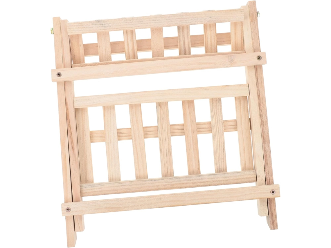 Estantería De Almacenamiento De Madera Multifuncional Y Decorativa De 2 Niveles, Plegable, De Gran Capacidad.
