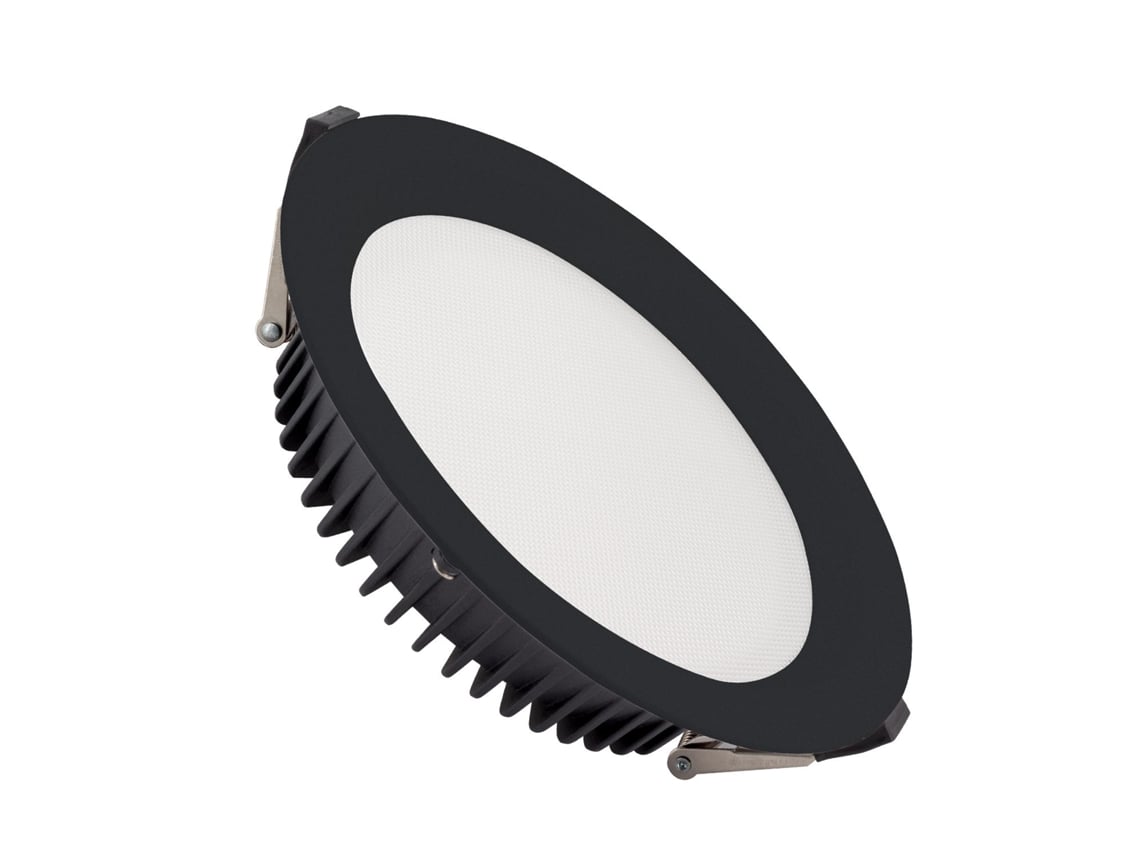 Downlight LED 24W SAMSUNG New Aero Slim 130 lm/W Microprismático (UGR17) LIFUD Negro Corte Ø 200 mm