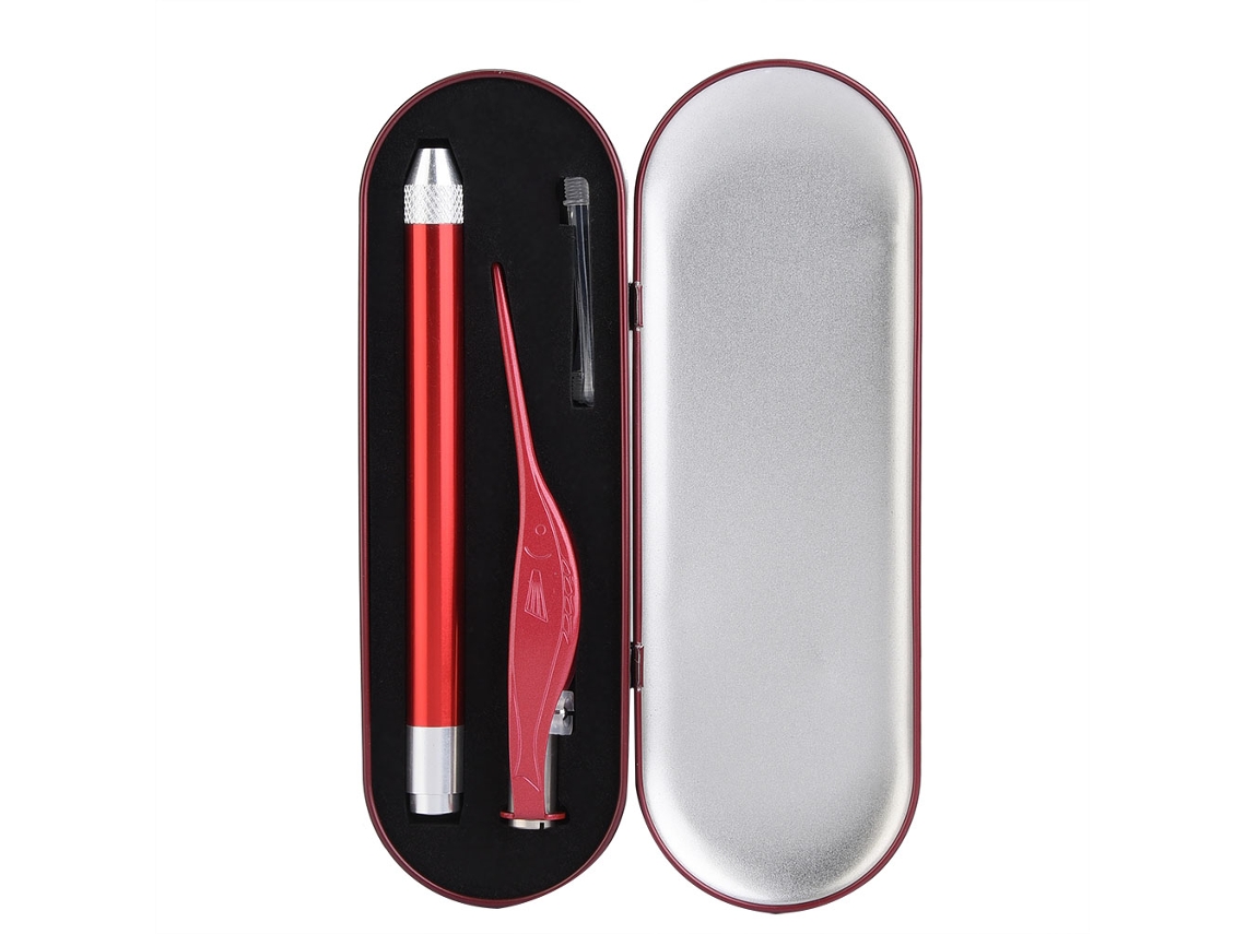 Juego De Limpieza De Oídos Iluminado De Acero Inoxidable Duradero Para Bebés Y Niños Pequeños - Rojo