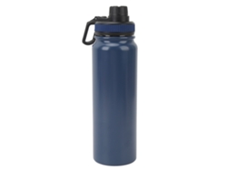 Botella De Agua Aislada De Acero Inoxidable 304, Pp, Pc, Térmica, Deportiva, Con Asa Plegable, Para Viajes Al Aire Libre, Senderismo, Pesca, Azul Osc