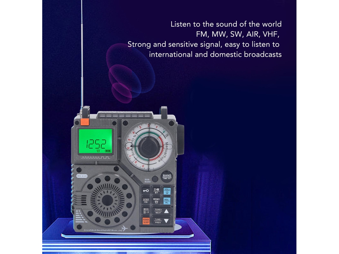 Radio multibanda (compatible con Bluetooth, alarma SOS)